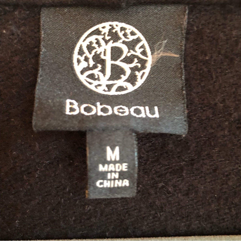 BOBEAU One Button Fleece Wrapped Cardigan Black - Picture 3 of 4